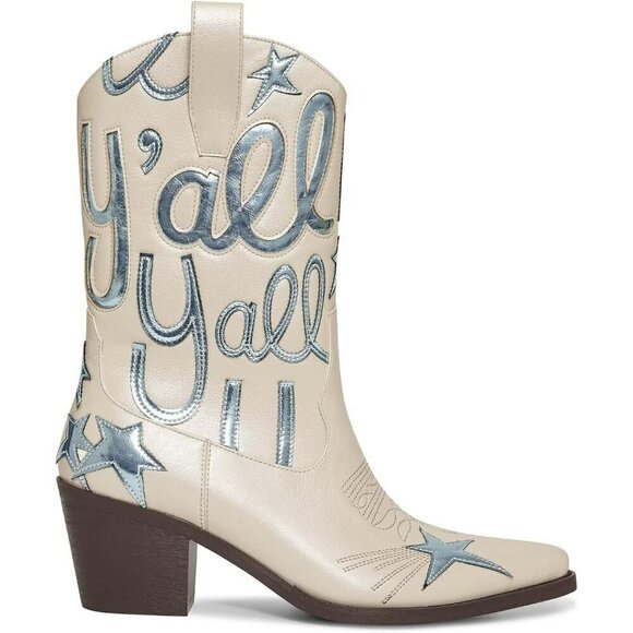 Hochfart Low Heels Women White Polyurethane (PU) Pull On Outdoor Mid Calf Boots - Picture 2 of 6